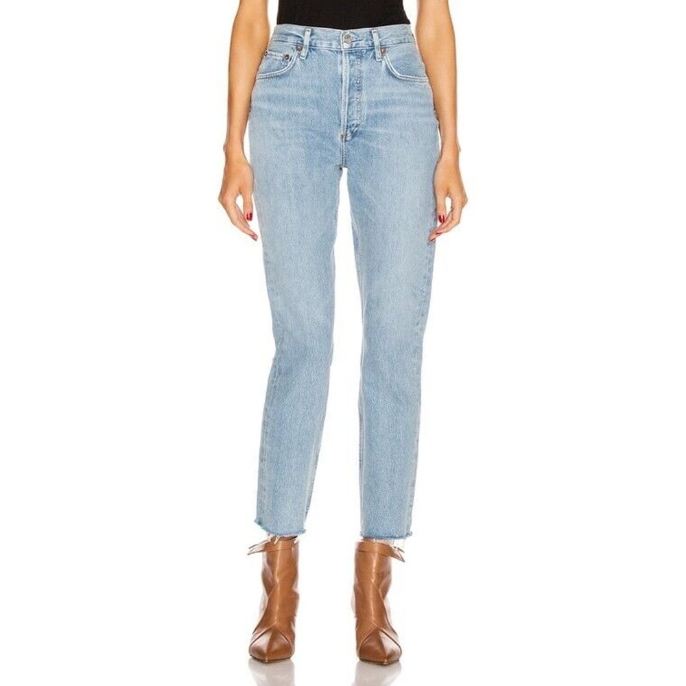 AGOLDE Remy High Rise Organic Straight Jean Fray Hems In Renewable NOWT - Picture 2 of 10